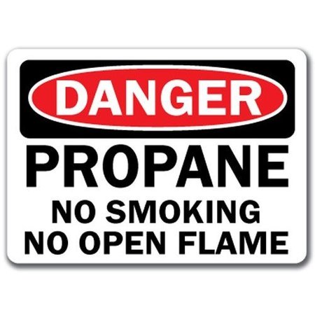 SIGNMISSION Danger Sign-Propane No Smoking No Open Flames-10in x 14in OSHA Safety Sign, 10" L, 14" H, DS-Propane DS-Propane